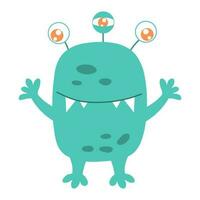 Cute cartoon monster, alien. Vector illustration on a white background.