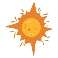 Vector illustration, cartoon sun. Isolated on a white background