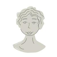 Contemporary art with gypsum antique statue head. vector