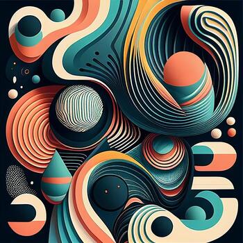 Abstract line pattern illustration graphic use for template background. . photo