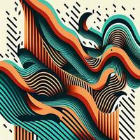 Abstract line pattern illustration graphic use for template background. AI Generated. photo