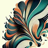 Abstract line pattern illustration graphic use for template background. AI Generated. photo