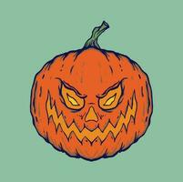 Halloween Pumpkin art Illustration hand drawn style premium vector for tattoo sticker logo etc