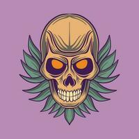 skull art Illustration hand drawn style premium vector for tattoo sticker logo etc