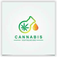 Vector cannabis oil, marijuana leaf, cbd, hemp pot logo premium elegant template vector eps 10