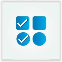 Vector blue check mark icon check list icon illustration premium design vector eps10