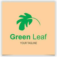 green leaf logo premium elegant template vector eps 10