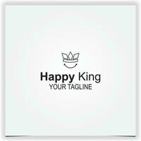 happy smile king logo premium elegant template vector eps 10