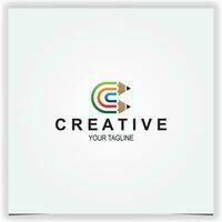 letter c pencil logo creative premium elegant template vector eps 10