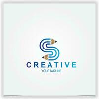 letter s pencil logo creative premium elegant template vector eps 10