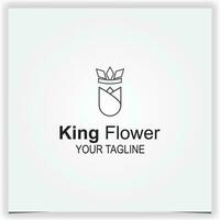 outline king tulip rose flower logo premium elegant template vector eps 10