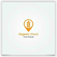 pin location wheat logo premium elegant template vector eps 10