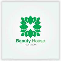 rectangle beauty lotus logo premium elegant template vector eps 10