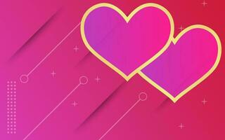 Pink heart background modern template vector