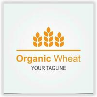 simple organic wheat logo premium elegant template vector eps 10