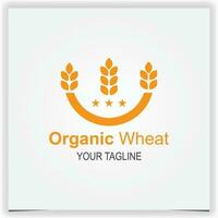 simple organic wheat logo premium elegant template vector eps 10