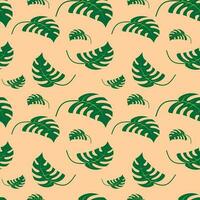 Summer background seamless pattern with tropical leaf monstera abstract premium vector design