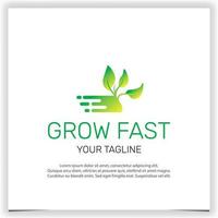 grow fast plant logo design creative premium elegant template vector eps 10