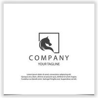 combining boxes and horse heads into one unique and interesting concept logo creative premium elegant template vector eps 10