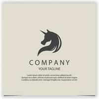 unicorn head logo creative premium elegant template vector eps 10