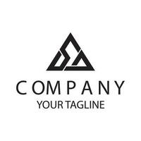 SA initial triangle logo design premium elegant template vector eps 10