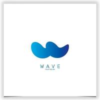 water wave spiral letter w vector logo icon label premium elegant template vector eps 10