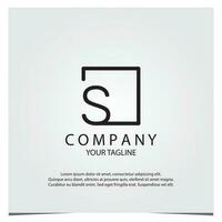 Black square s logo premium elegant template vector eps 10