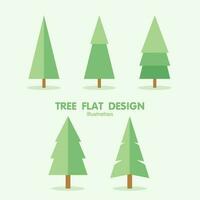 árbol planta ilustración, plano diseño, y mínimo estilo vector