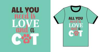 Tshirt Design Cat Lovers Lettering vector