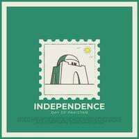 independencia día de Pakistán mínimo enviar diseño vector