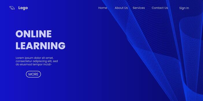 en línea educación aterrizaje página modelo. resumen antecedentes para e-learning colegio web sitio vector