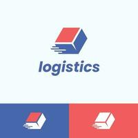 expedición logística logo, cubo caja logo vector