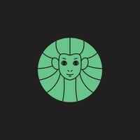 smiling goddess logo, with modern and simple and elegant vector