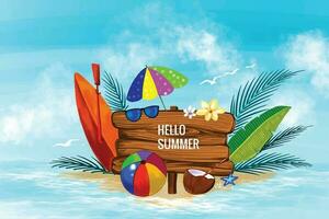 Summer time holiday illustration background vector