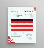 Red and black Color corporate business invoice template. A4 size vector design.