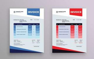 Minimal 2 Corporate Business Invoice design vector template. Creative invoice template. A4 size.