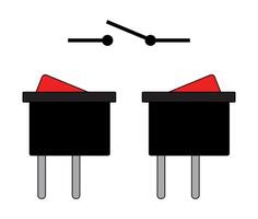 Electrical Switch and Symbol. Rocker Switch. vector