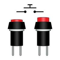 empujar botón y símbolo. eléctrico cambiar. vector