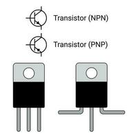 transistor y símbolo vector