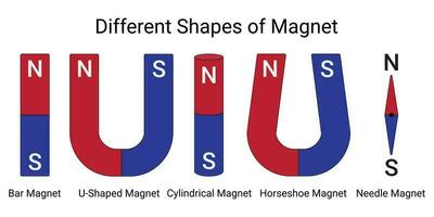 Set of Magnets in Different Shapes vector