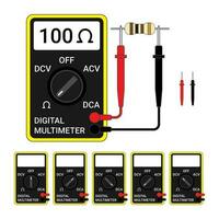 Digital Multimeter. Electrical Measuring Instruments. vector