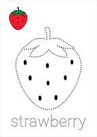 Trace and Color Strawberry vector