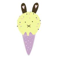 Vector illustrations of cute animals ice cream rabbit