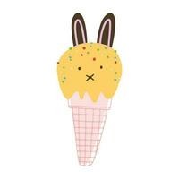 Vector illustrations of cute animals ice cream rabbit.