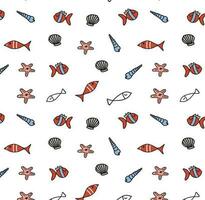 vector fish pattern on isolated white background