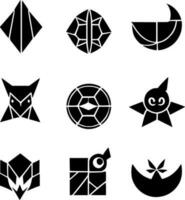 set of icon shape vector