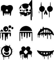 negro zombi icono vector