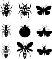 set of insect icon vector