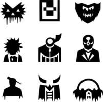 negro zombi icono vector