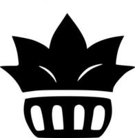 negro planta icono vector